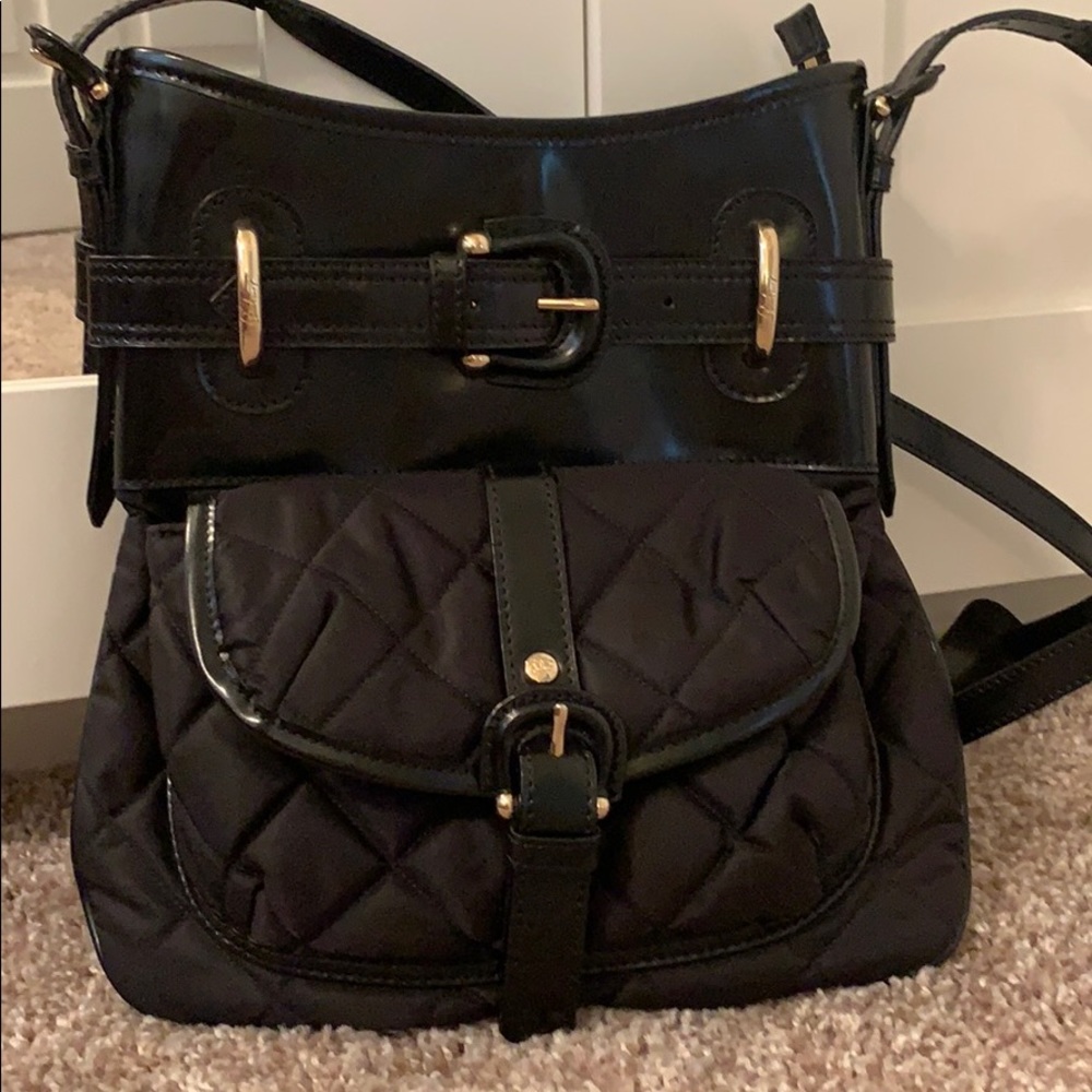 Burberry Black Quilted/Patent Leather Crossbody